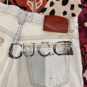 Gucci Light Blue Stamped Jeans